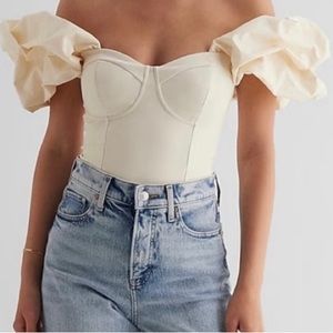 Body Contour High Compression Puff Sleeve Corset Bodysuit